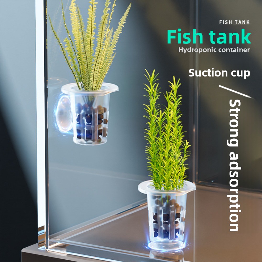 Planted Aquarium Materials - 10 Stück Transparente Hydrokultur-Pflanzentöpfe aus Kunststoff