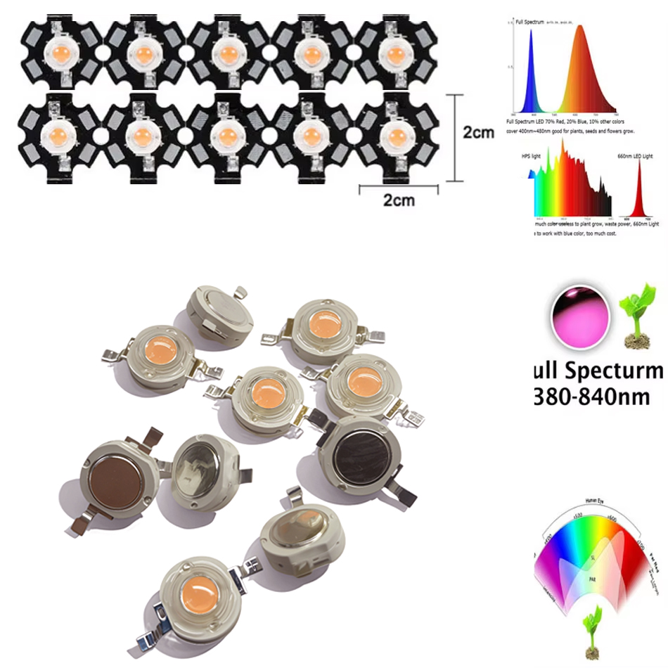 Aquarium Planted Seeds - 1W 3W 5W LED-Lampenperlen Pflanzenlicht-Chip COB