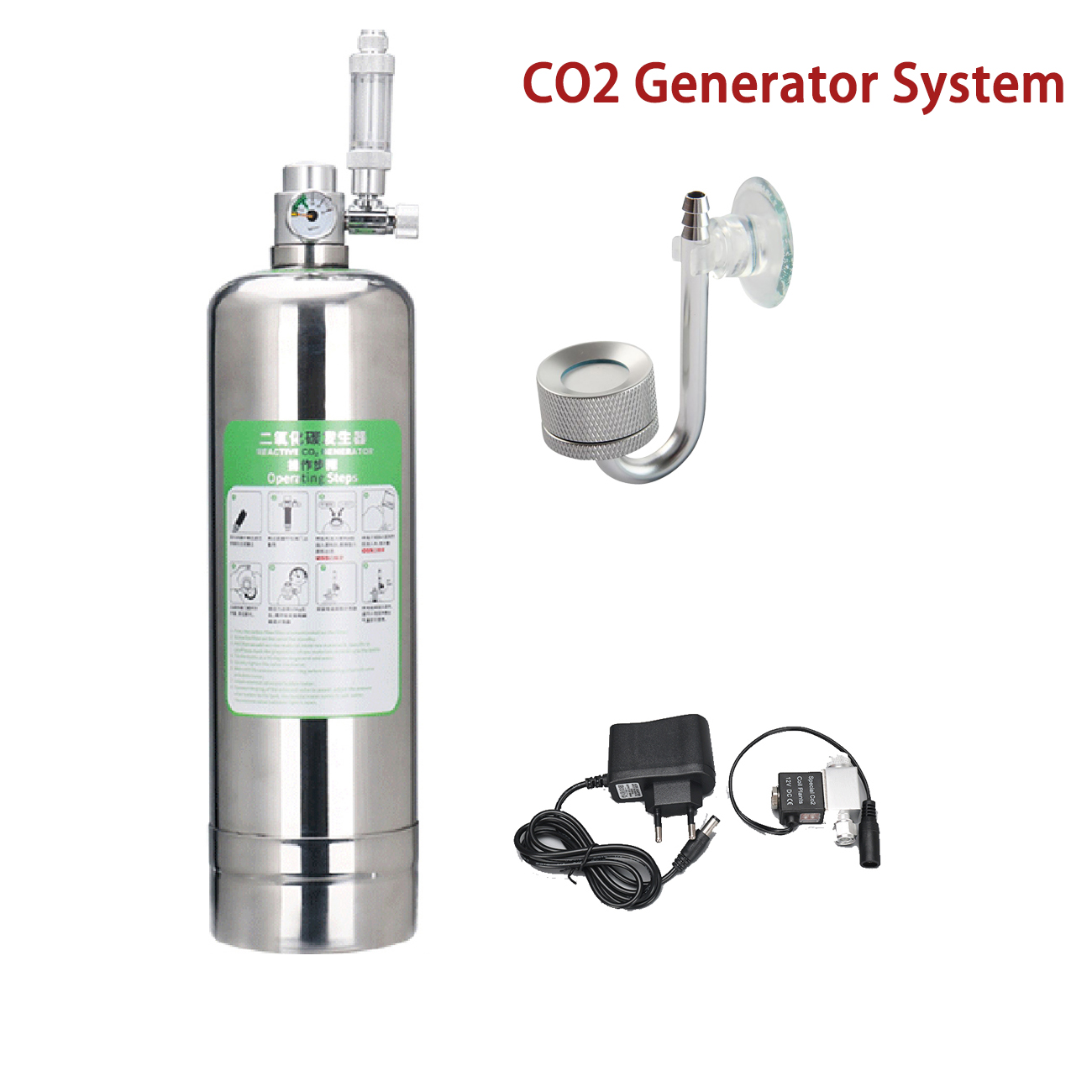 Planted Aquarium Co2 System - Aquarium CO2 Generator System Kit Edelstahl