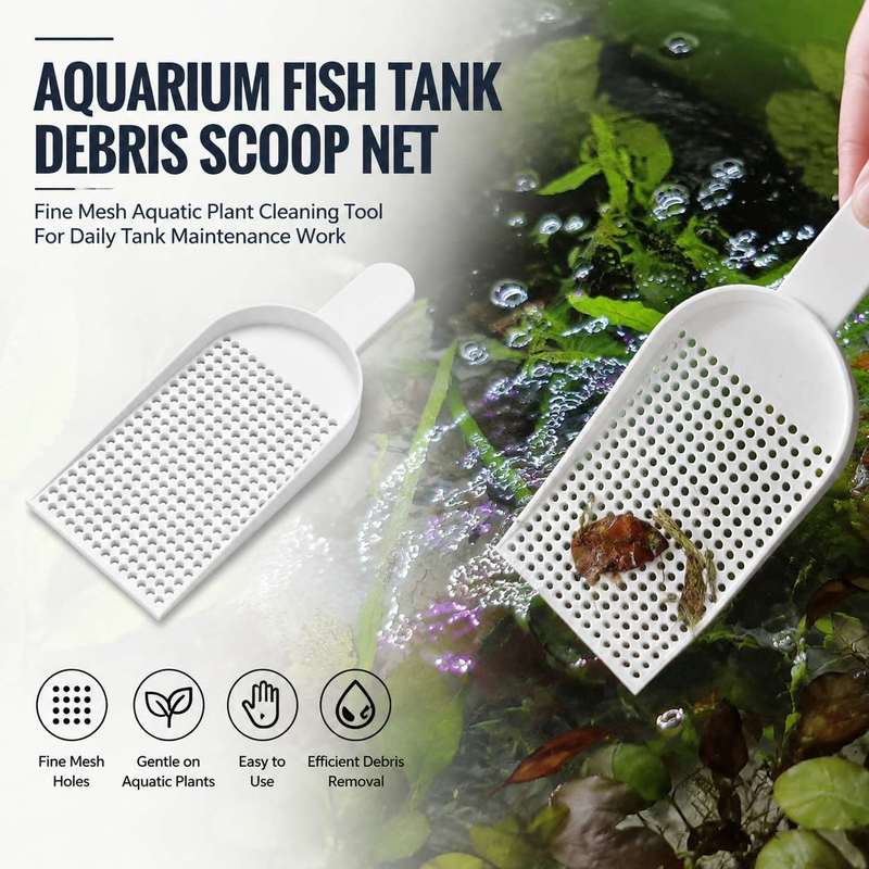 Aquarium Plant Utensils - Aquarium-Fischbecken-Schmutzschaufelnetz mit feinem Maschenwerk, Reinigungswerkzeug für