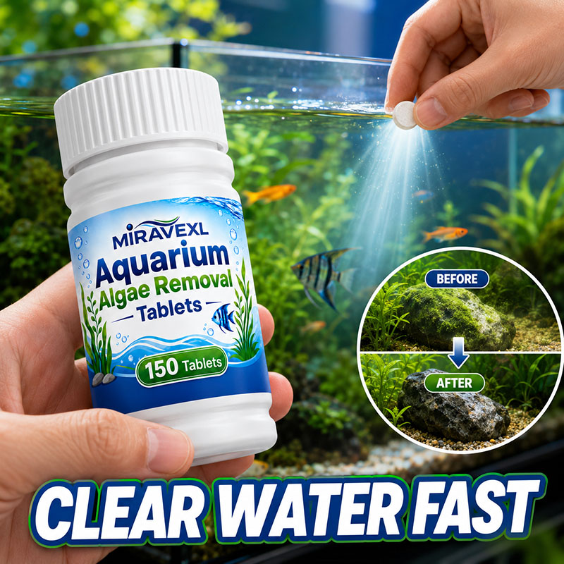 Aquarium Plant Grass - MIRAVEXL 150 Aquarium-Algenentfernungstabletten, Sicherer Algenkiller-Reiniger, Schnelle